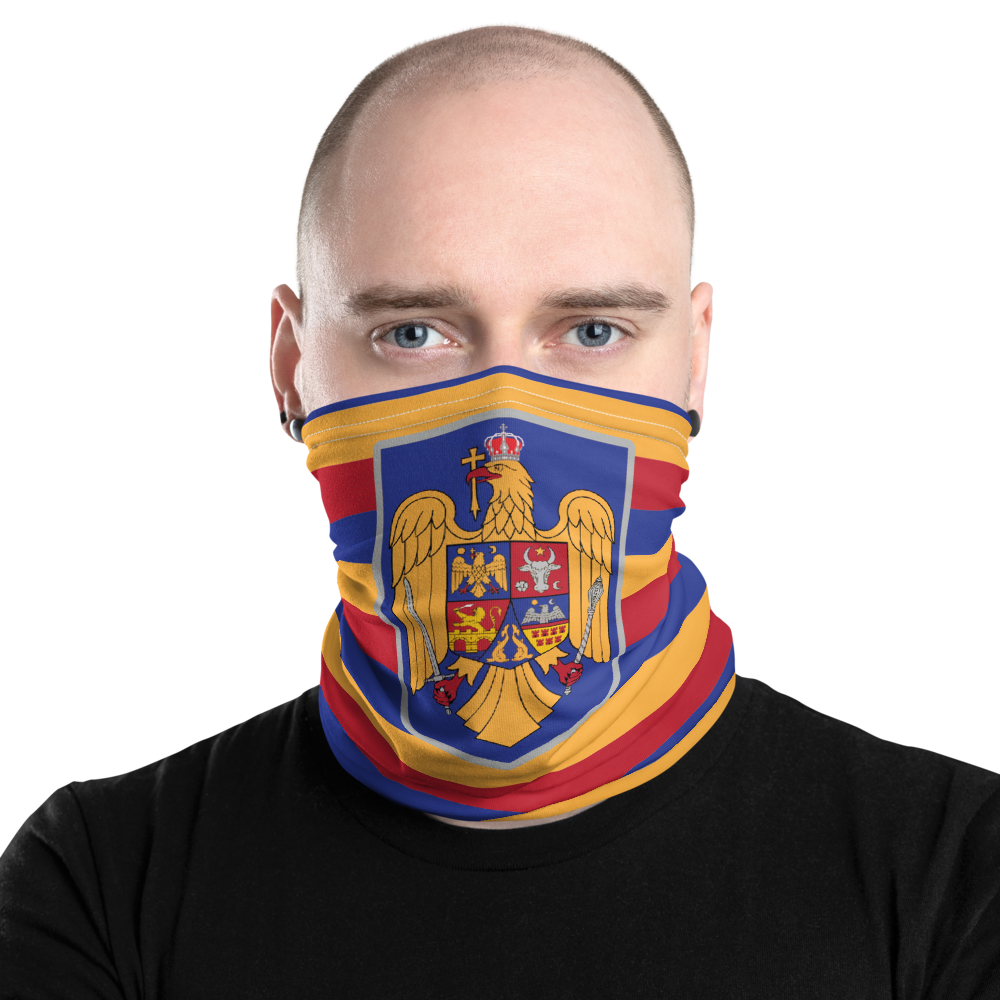 Masque Cache cou Roumanie - blason roumain face