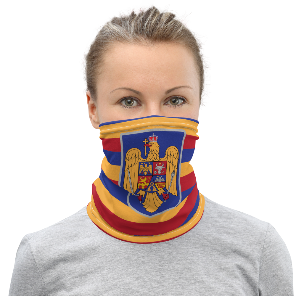 Masque Cache cou Roumanie - blason roumain face