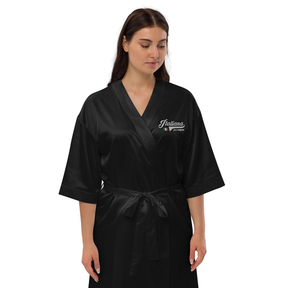 Robe de chambre Italie satin - Italiana per sempre face