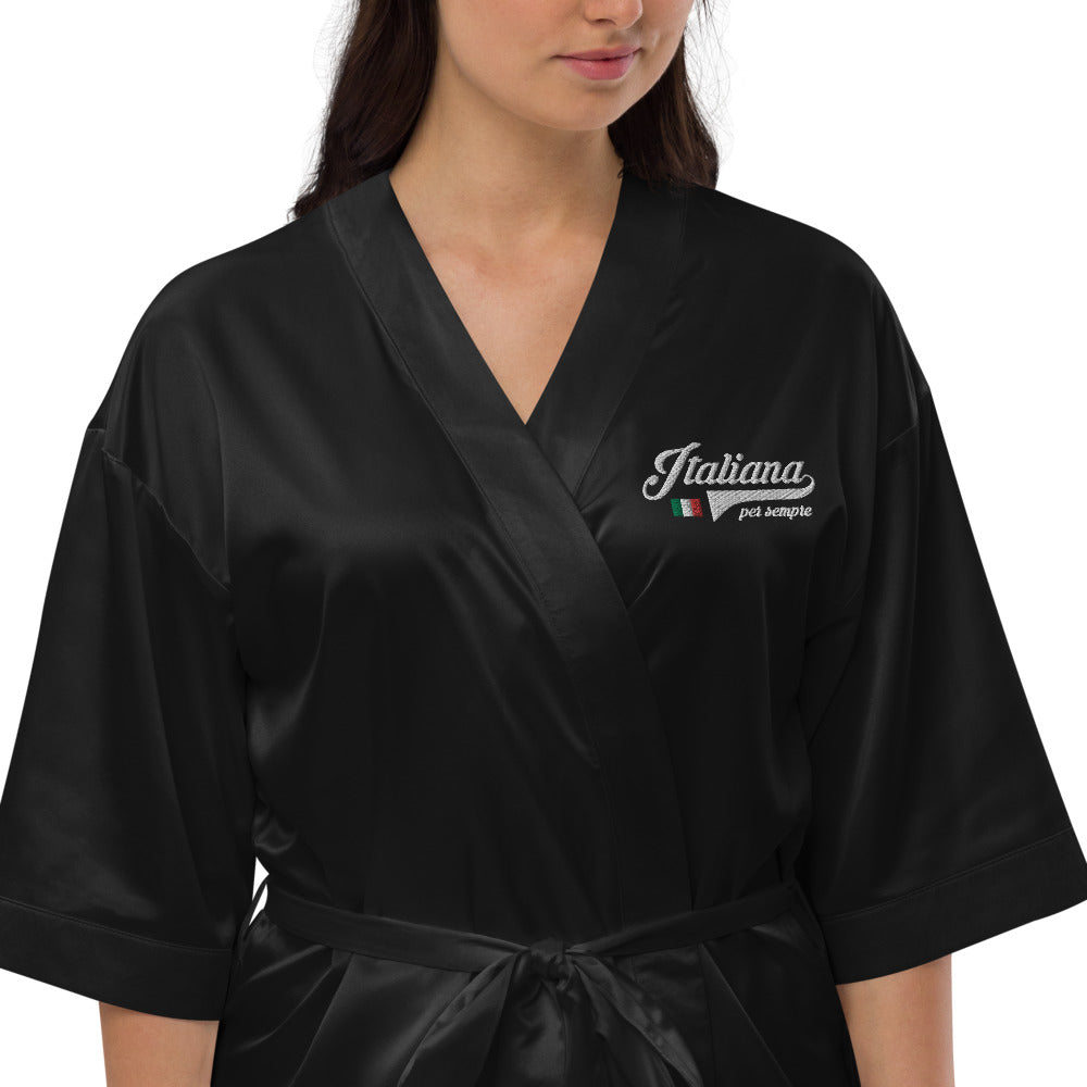 Robe de chambre Italie satin - Italiana per sempre face