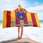Serviette de plage : République Provençale | 150 cm x  76 cm - Ici & Là - T-shirts & Souvenirs de chez toi