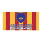 Serviette de plage : République Provençale | 150 cm x  76 cm - Ici & Là - T-shirts & Souvenirs de chez toi