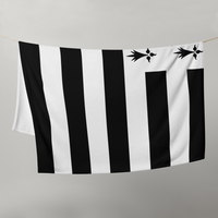 Thumbnail for Plaid Bretagne noir et blanc - Drapeau Gwenn Ha Du