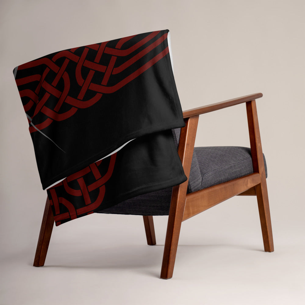 Plaid Béarn rouge et jaune - Drapeau et entrelacs graphiques