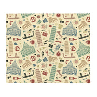 Thumbnail for Plaid Italie - iconographie italienne - verso blanc élégant