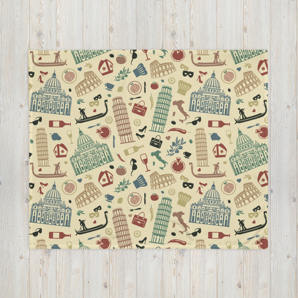 Plaid Italie - iconographie italienne - parfait pour le canapé
