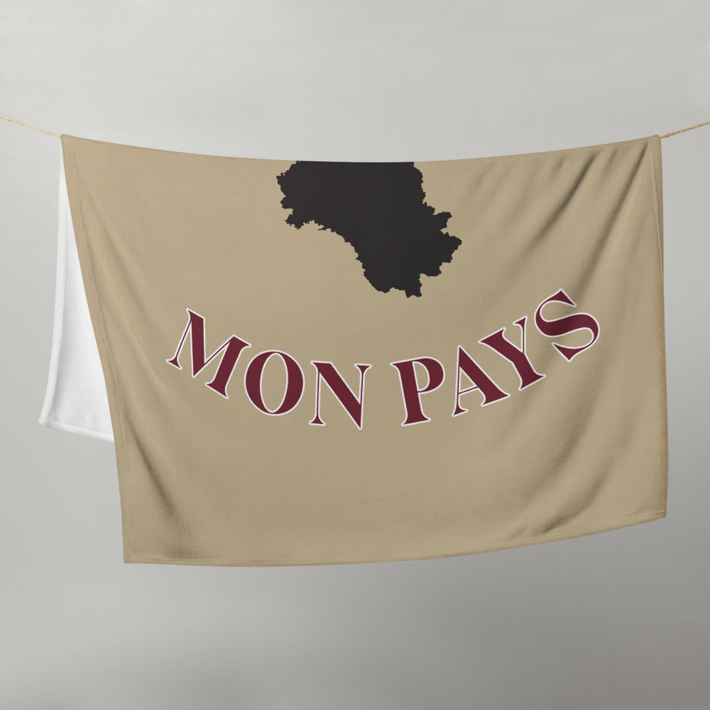 Plaid Aveyron - Mon pays - jetée de canapé verso blanc