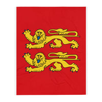 Thumbnail for Plaid Drapeau Normand  deux léopards- Jetée de canapé Cadeau Normandie 130 x 150 cm