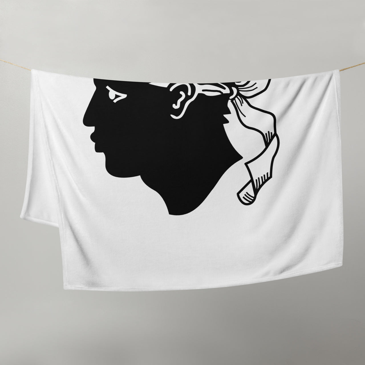 Plaid Corse noir dos - Verso blanc doux