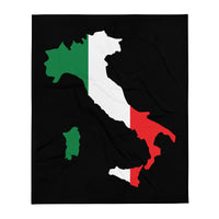 Thumbnail for Plaid Italie - Drapeau et carte d'Italie - design unique