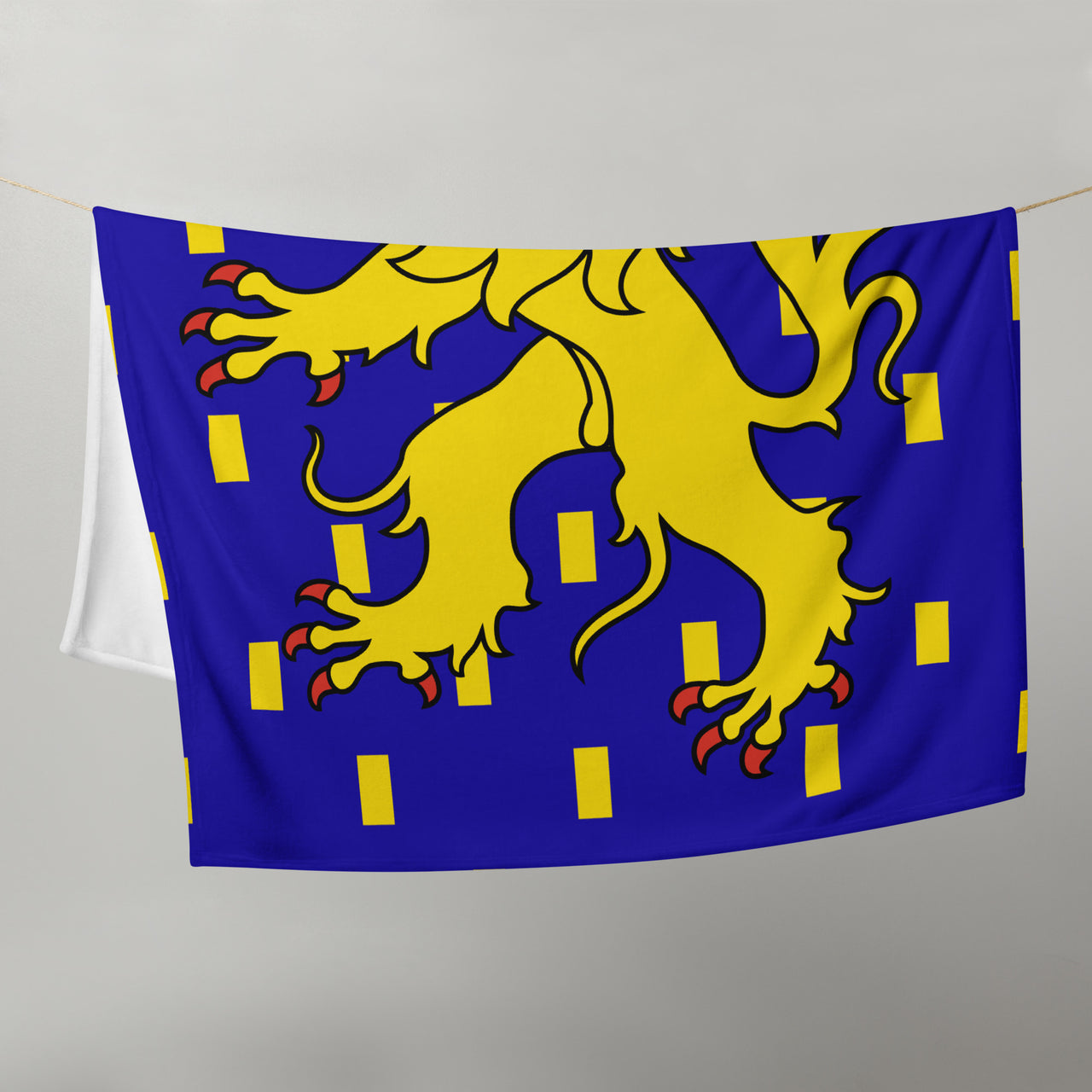 Plaid Franche-Comté - Drapeau soyeux pour canapé, verso blanc