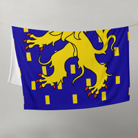 Thumbnail for Plaid Franche-Comté - Drapeau soyeux pour canapé, verso blanc
