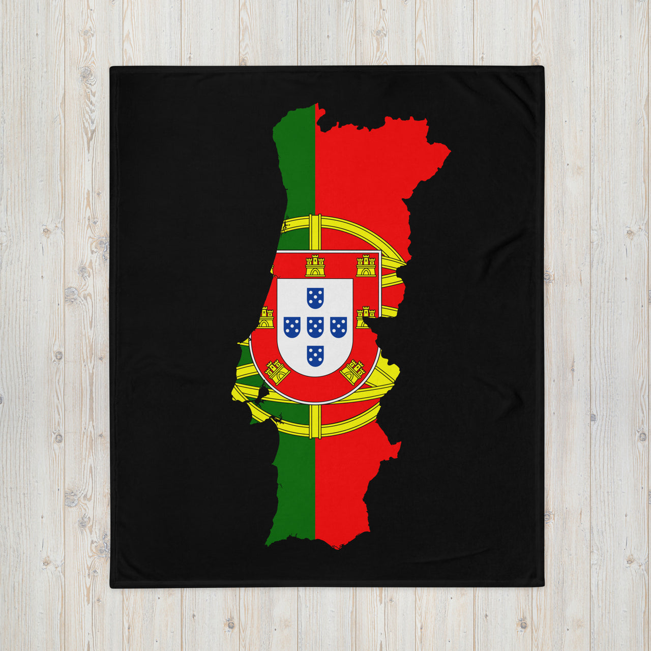 Plaid Portugal - Drapeau et carte du Portugal face