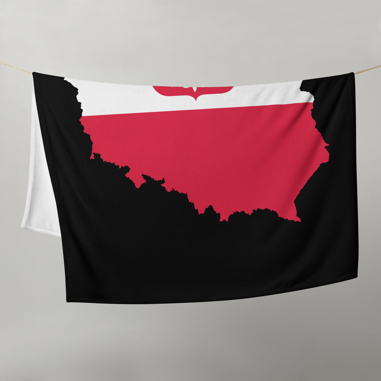 Plaid Pologne - Drapeau et carte sur fond blanc dos