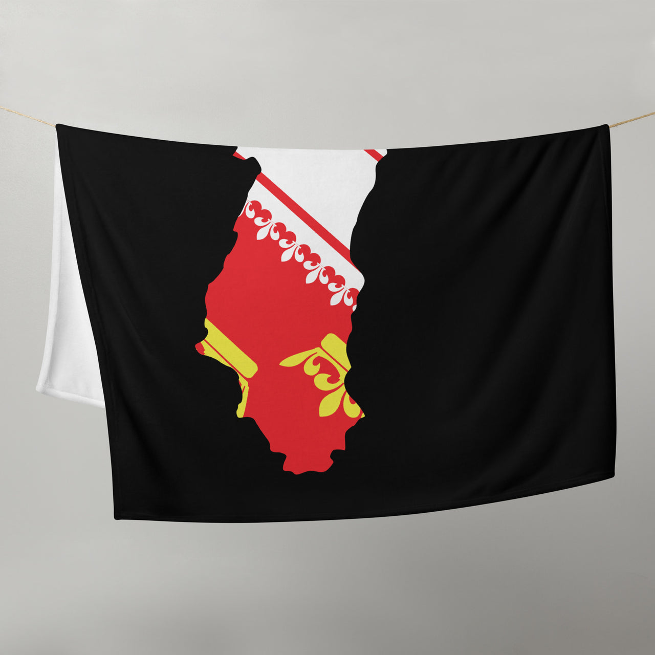Plaid Alsace - Drapeau et carte - verso blanc
