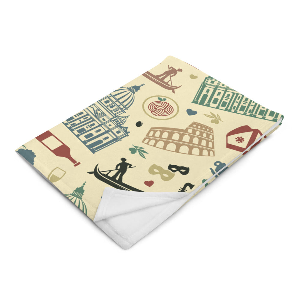 Plaid Italie - iconographie italienne - soirée fraîche et cocooning