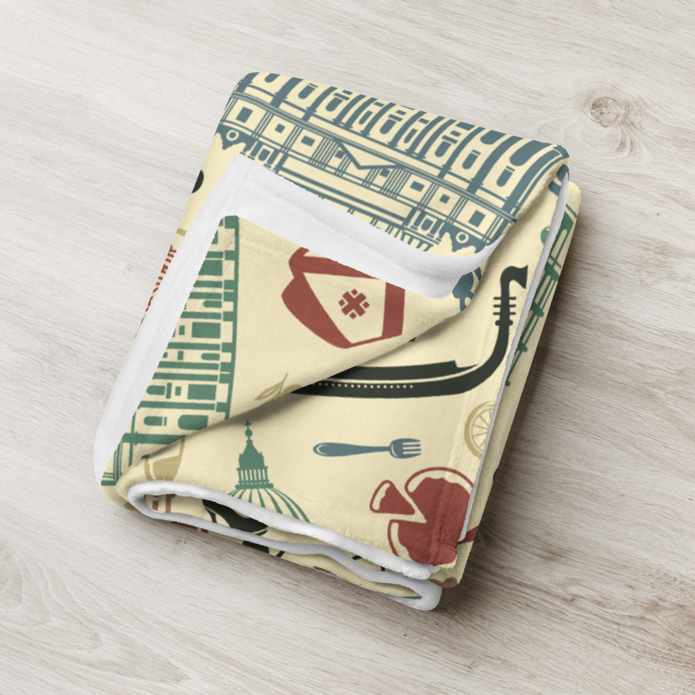 Plaid Italie - iconographie italienne - idéal pour se prélasser