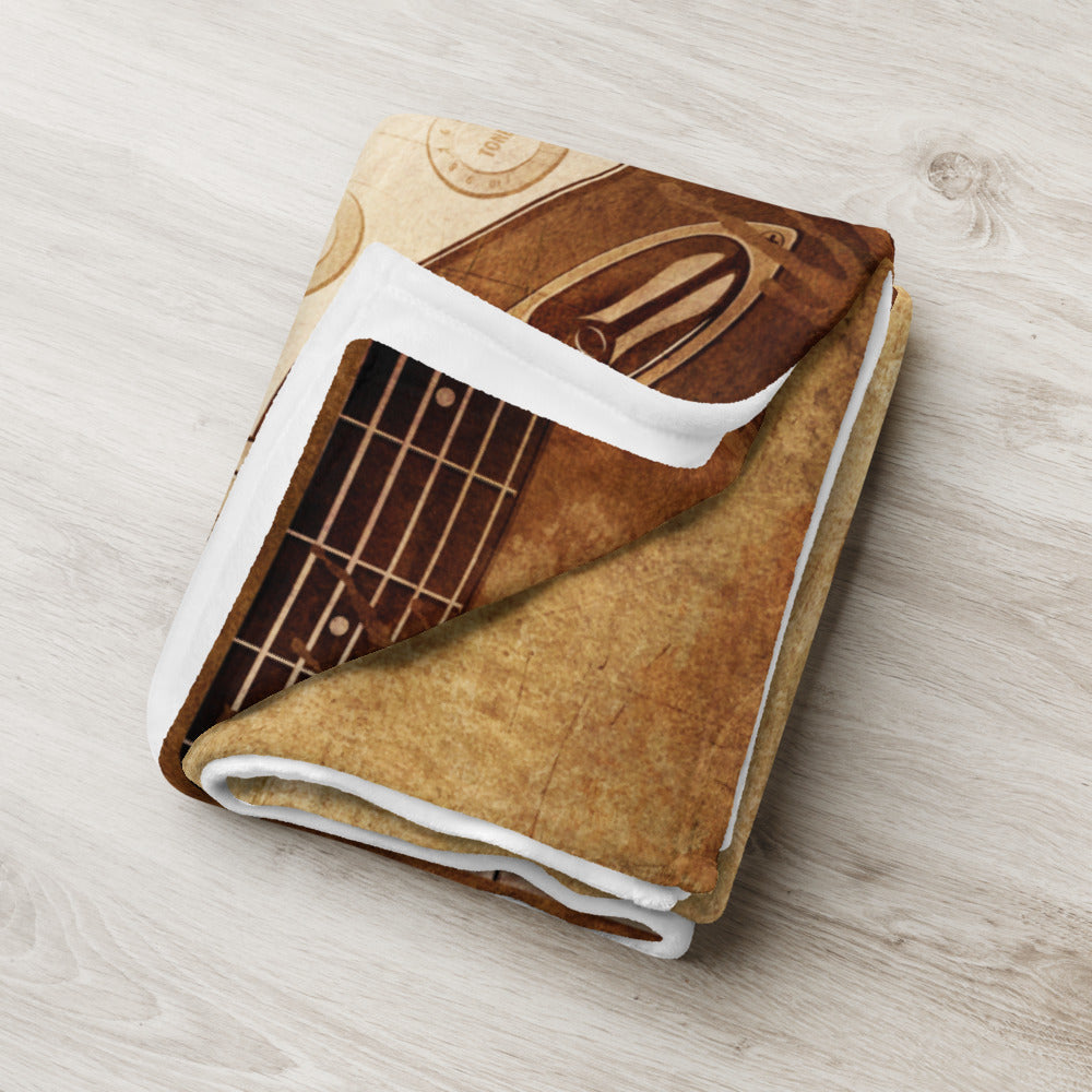 Plaid guitare électrique noir - Tissu doux au toucher