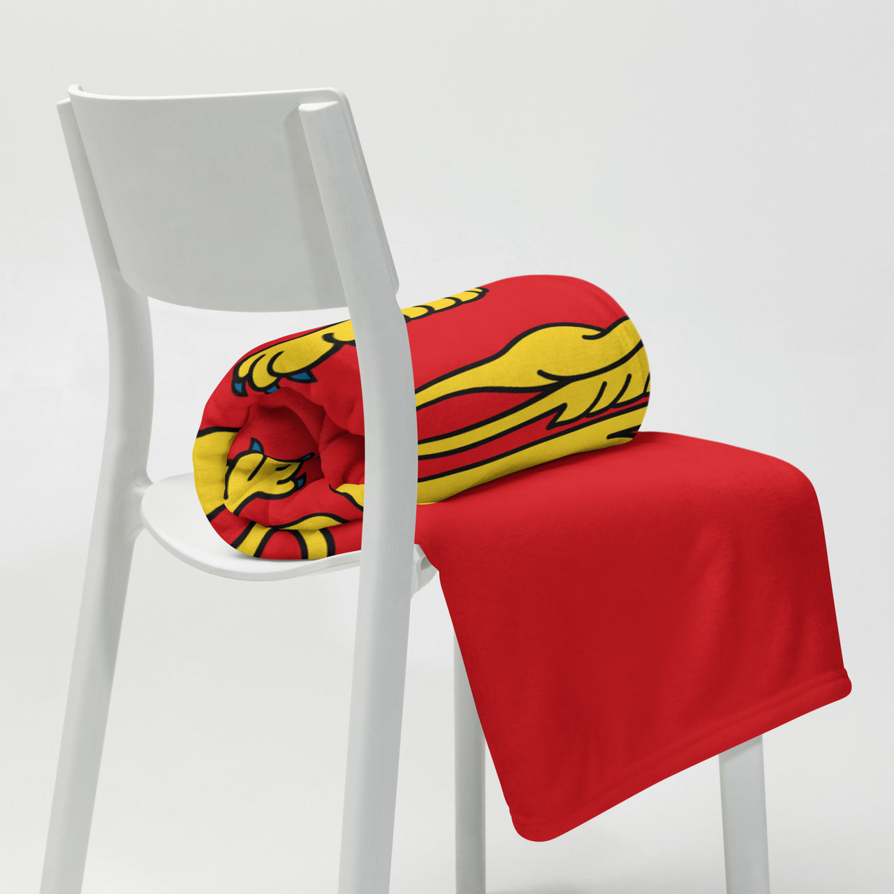 Plaid Drapeau Normand  deux léopards- Jetée de canapé Cadeau Normandie 130 x 150 cm