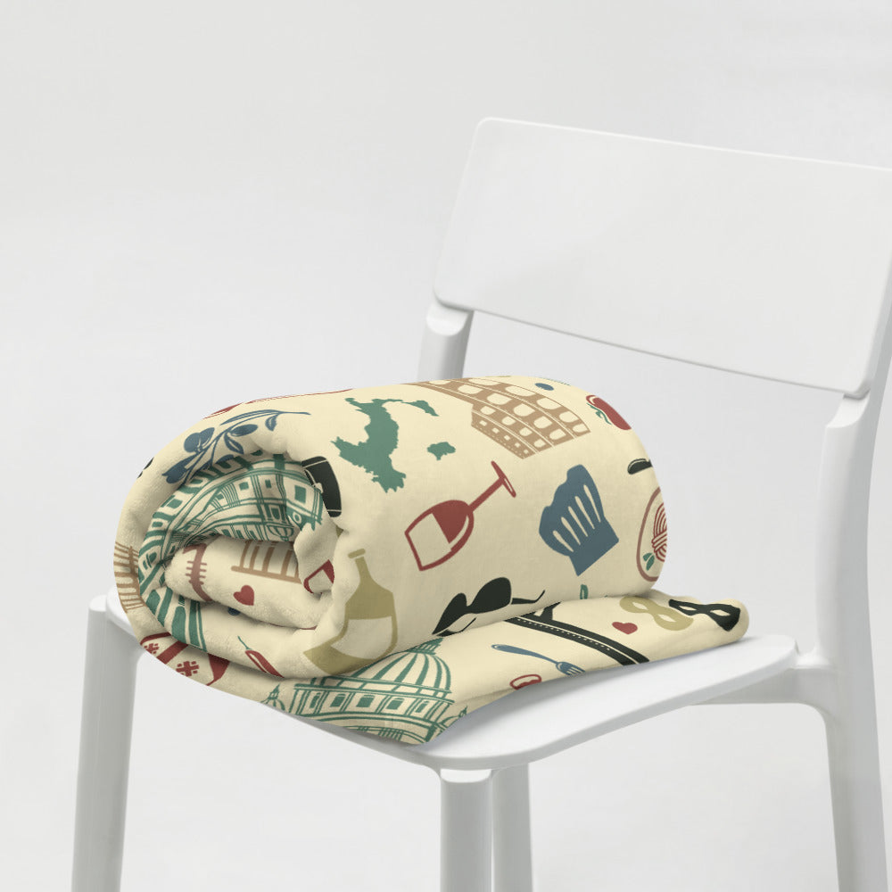 Plaid Italie - iconographie italienne - parfait pour les soirées