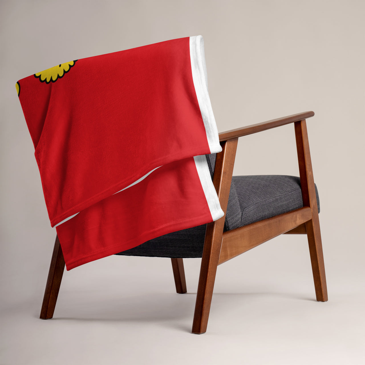 Plaid Drapeau Normand  deux léopards- Jetée de canapé Cadeau Normandie 130 x 150 cm