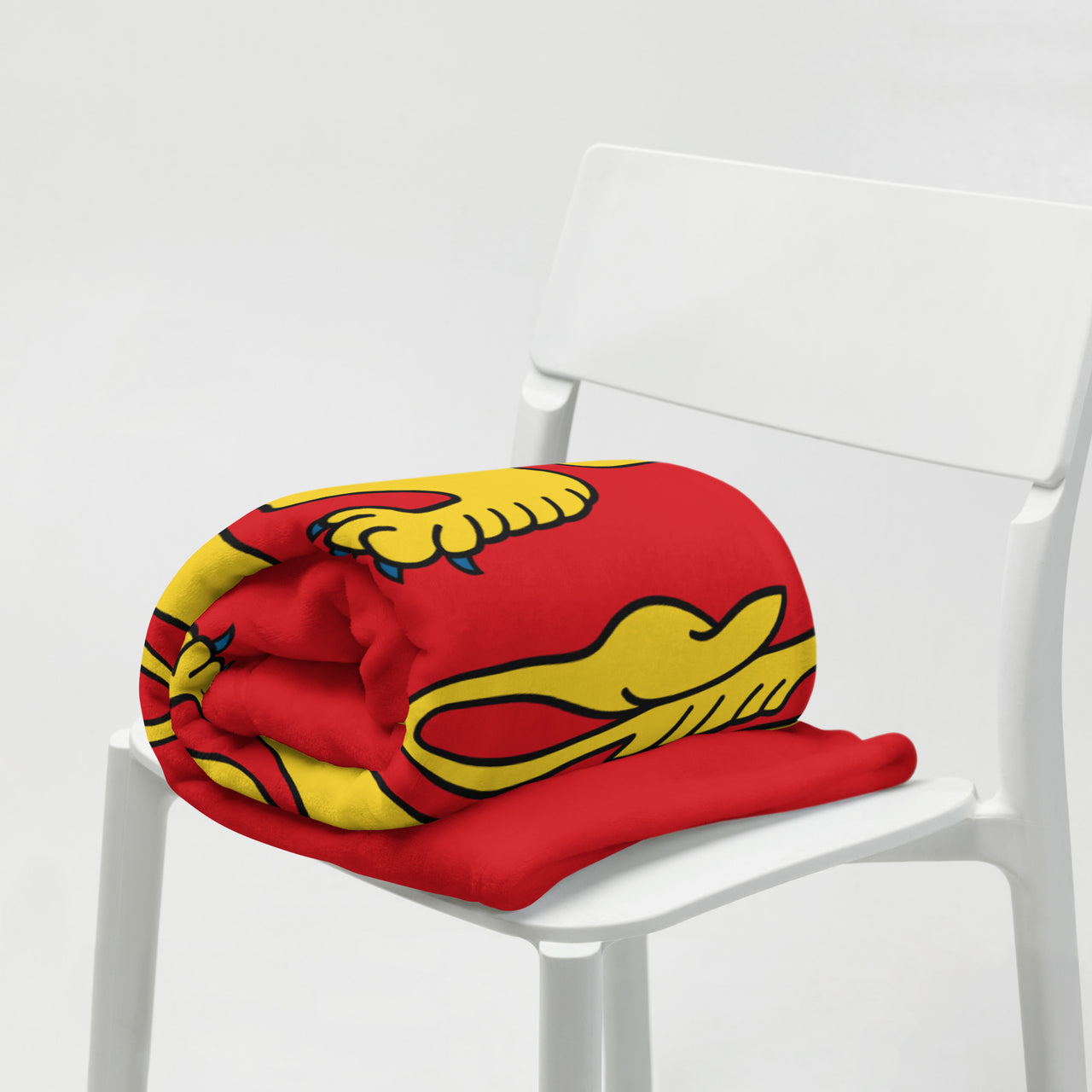 Plaid Drapeau Normand  deux léopards- Jetée de canapé Cadeau Normandie 130 x 150 cm