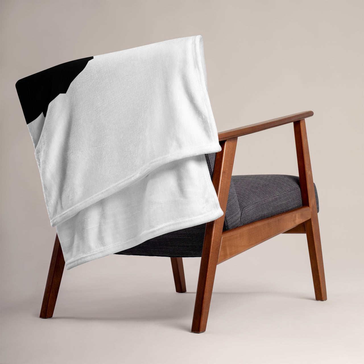 Plaid Corse noir dos - Verso blanc doux