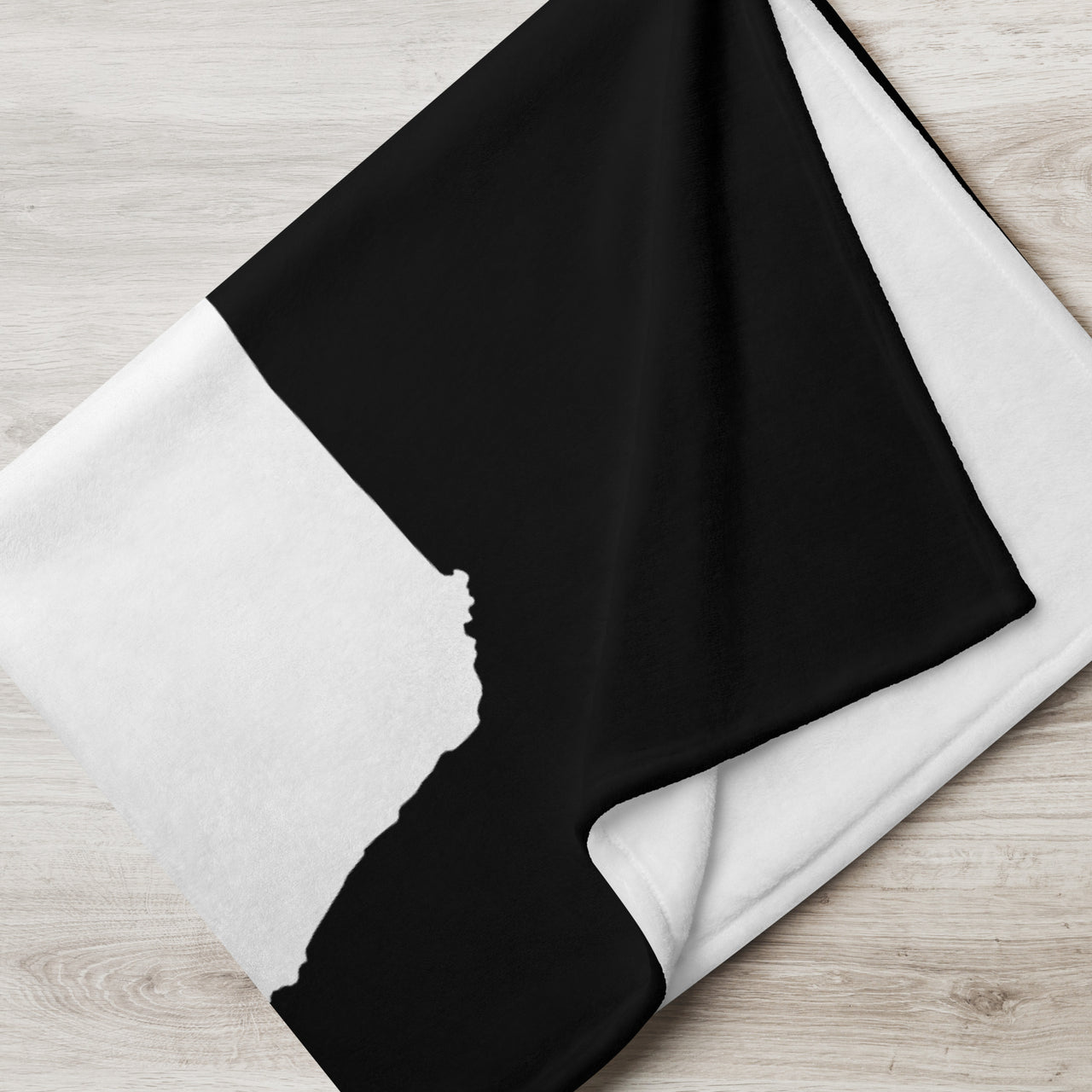 Plaid Pologne - Drapeau et carte sur fond uni face
