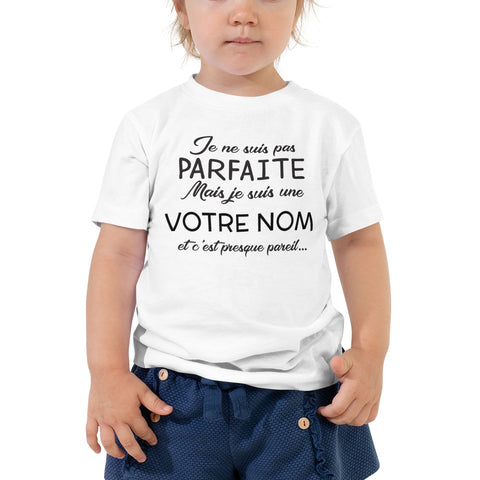 Nom de famille personnalisable T-shirt à Manches Courtes pour fille en Bas Âge - Ici & Là - T-shirts & Souvenirs de chez toi