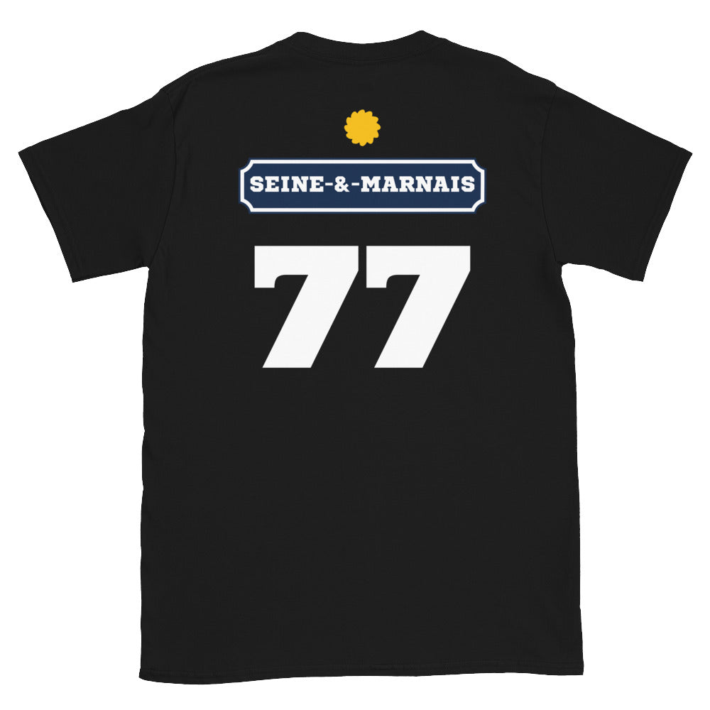 T-shirt Seine-et-Marnais bleu marine - Pastis humour