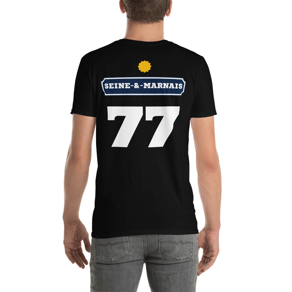 T-shirt Seine-et-Marnais gris foncé chiné - Pastis humour