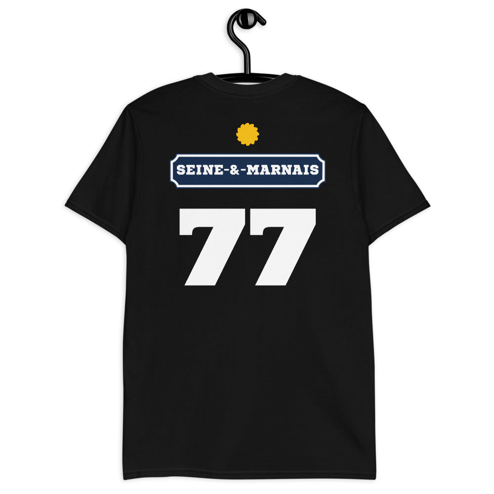 T-shirt Seine-et-Marnais noir dos - Pastis humour