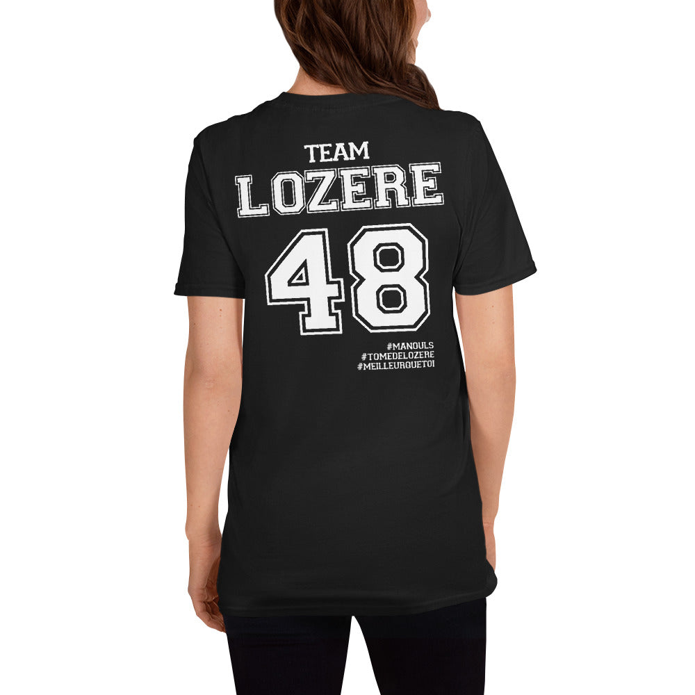 T-shirt Lozère bleu marine dos - Fierté locale et humour