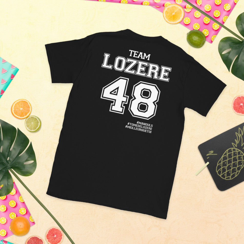 T-shirt Lozère gris foncé chiné dos - Fierté locale et humour
