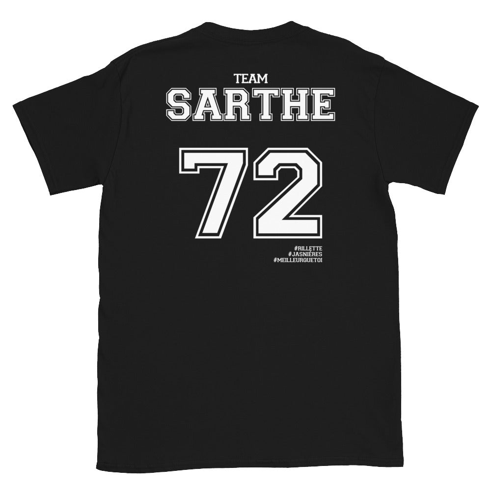 T-shirt Sarthe 72 noir - Fierté locale avec humour
