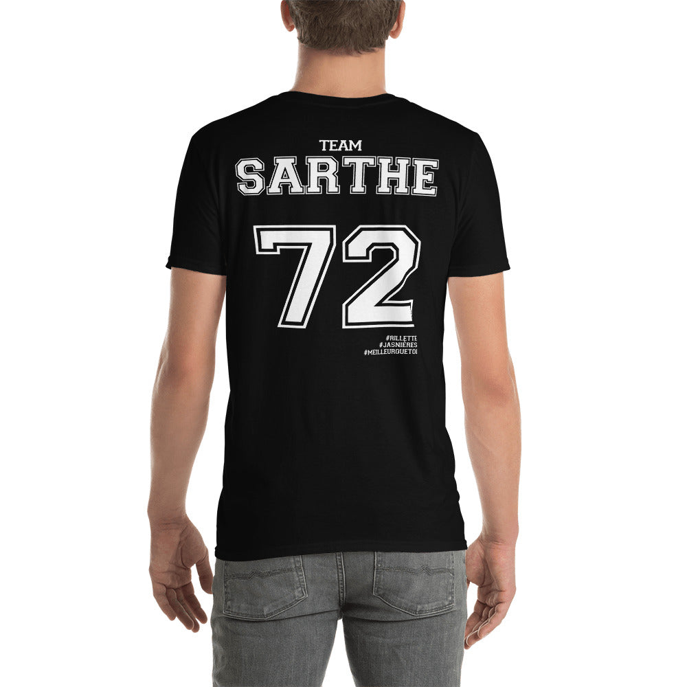 T-shirt Sarthe 72 gris foncé chiné - Fierté locale avec humour