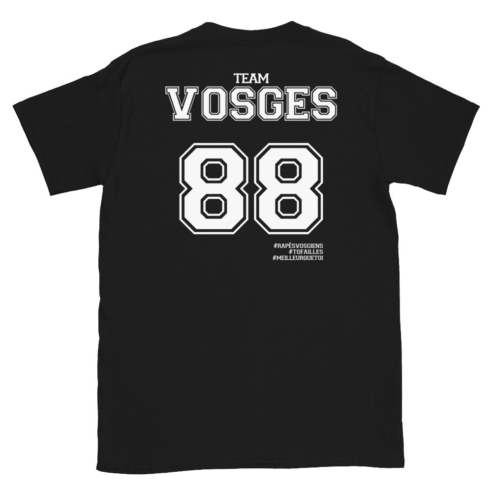 T-shirt Vosges 88 noir - Fierté et humour français