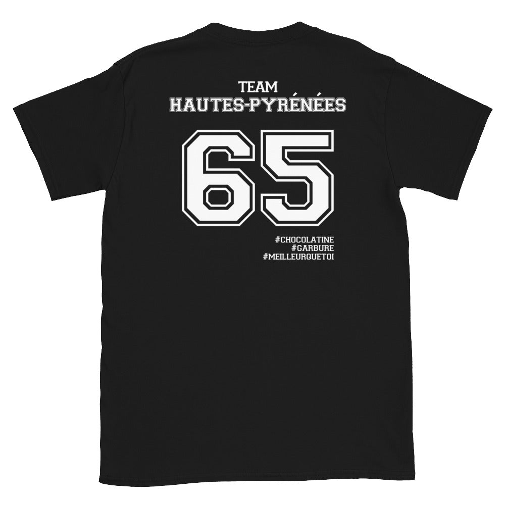 T-shirt Hautes-Pyrénées 65 noir - Fierté Bigorre en coton