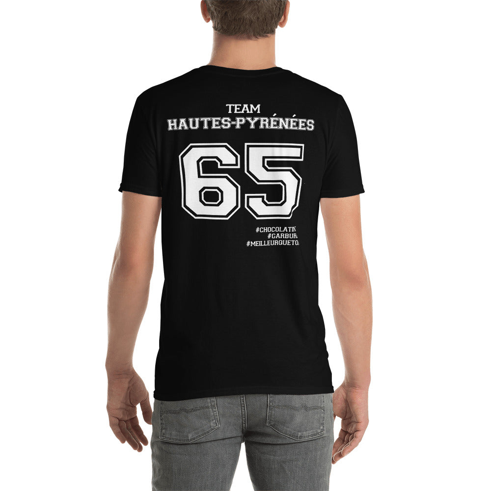 T-shirt Hautes-Pyrénées 65 gris foncé chiné - Fierté Bigorre en coton