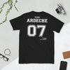 T-shirt Ardèche 07 noir - Fierté locale et humour