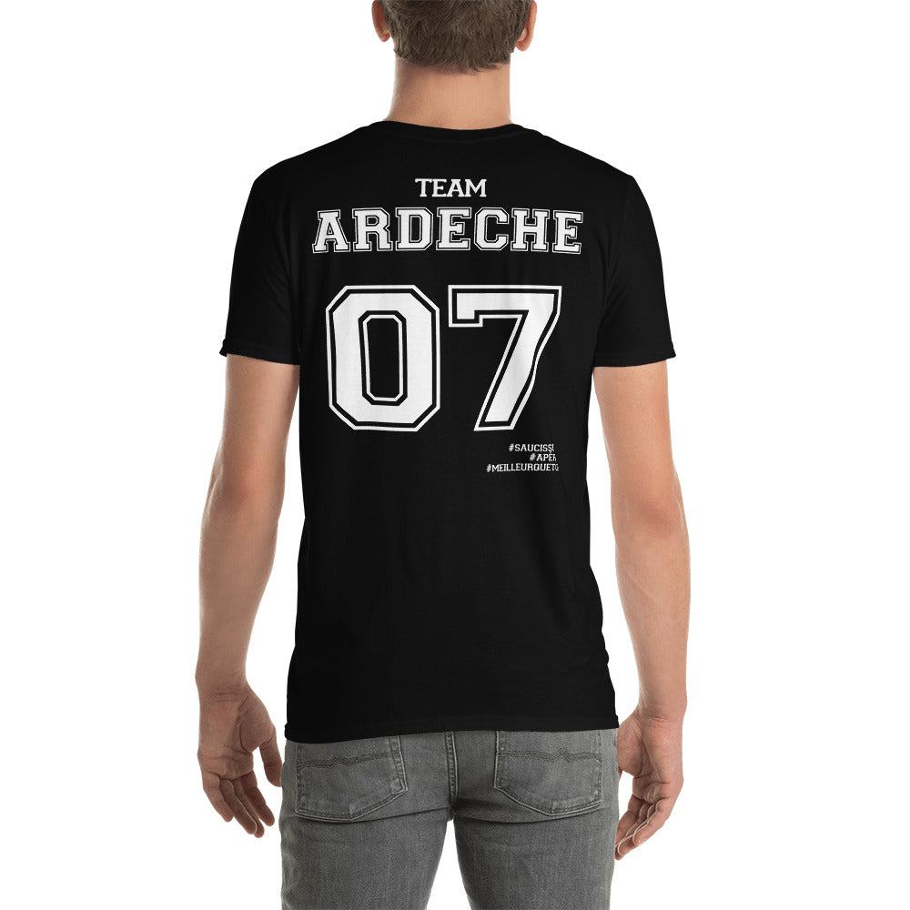T-shirt Ardèche 07 bleu marine - Fierté locale et humour