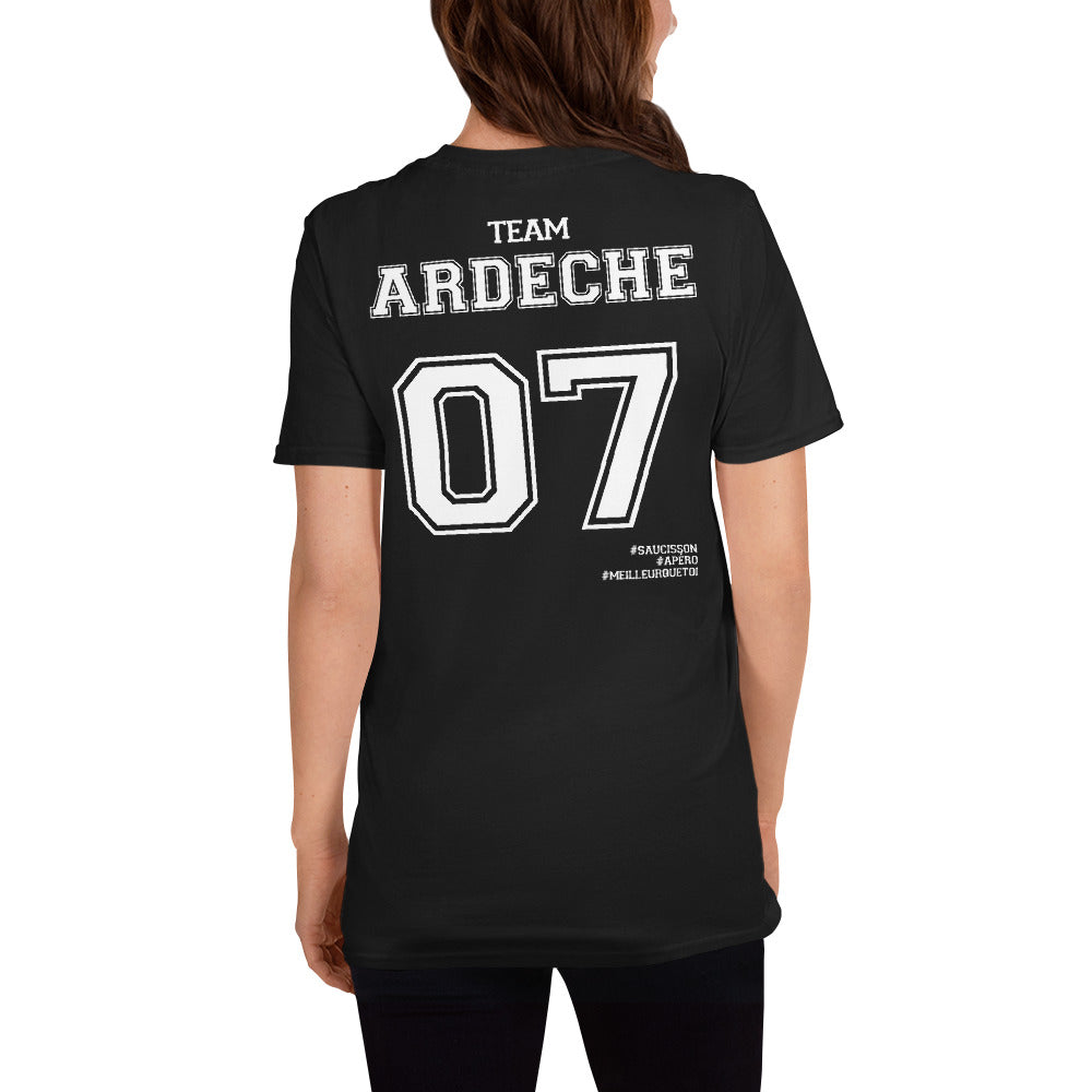 T-shirt Ardèche 07 gris foncé chiné - Fierté locale et humour
