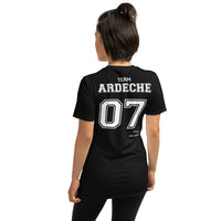 Thumbnail for T-shirt Ardèche 07 bleu marine dos - Fierté locale et humour