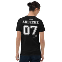 Thumbnail for T-shirt Ardèche 07 gris foncé chiné dos - Fierté locale et humour