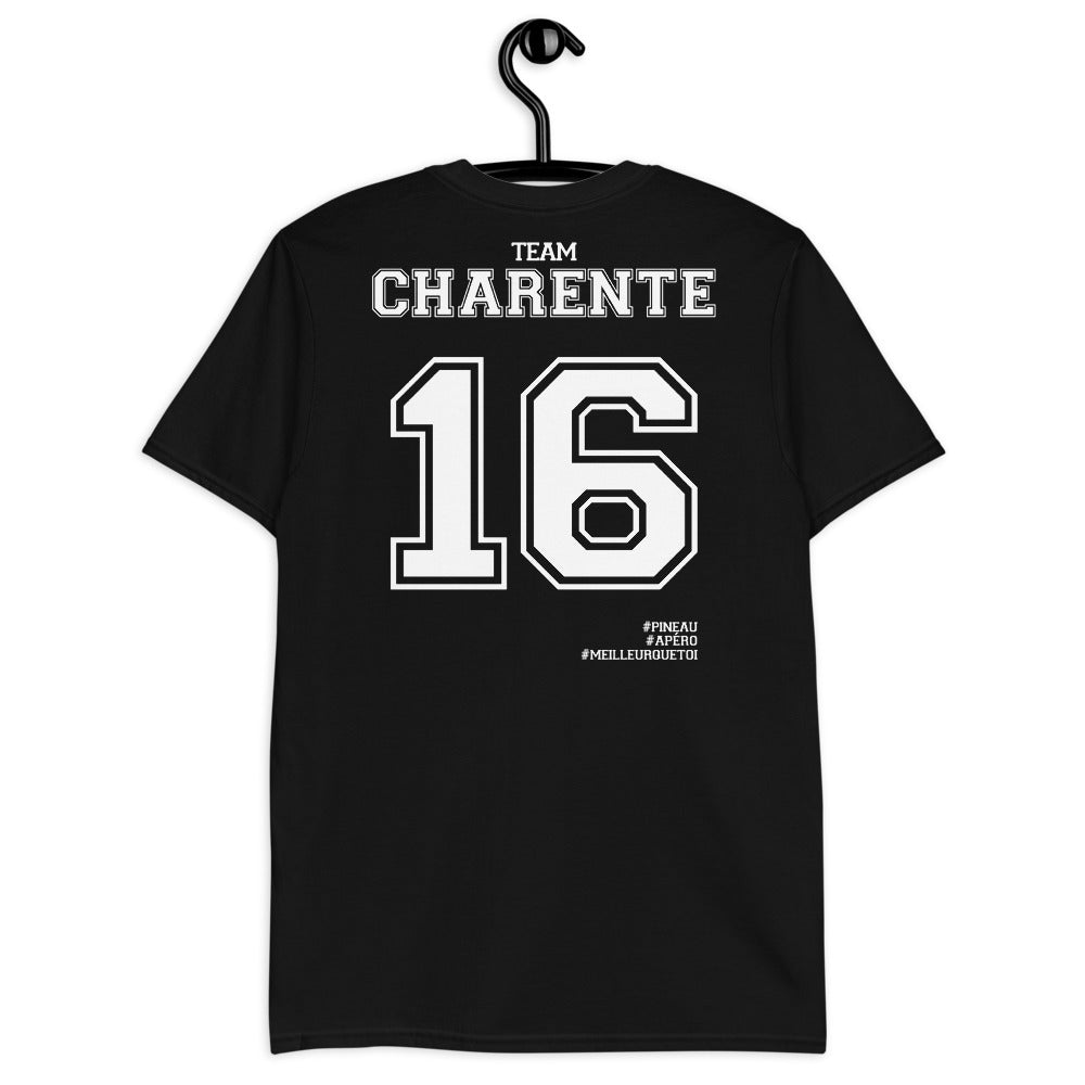 T-shirt Charente 16 gris foncé chiné dos - Fierté locale et humour
