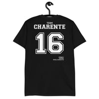 Thumbnail for T-shirt Charente 16 gris foncé chiné dos - Fierté locale et humour