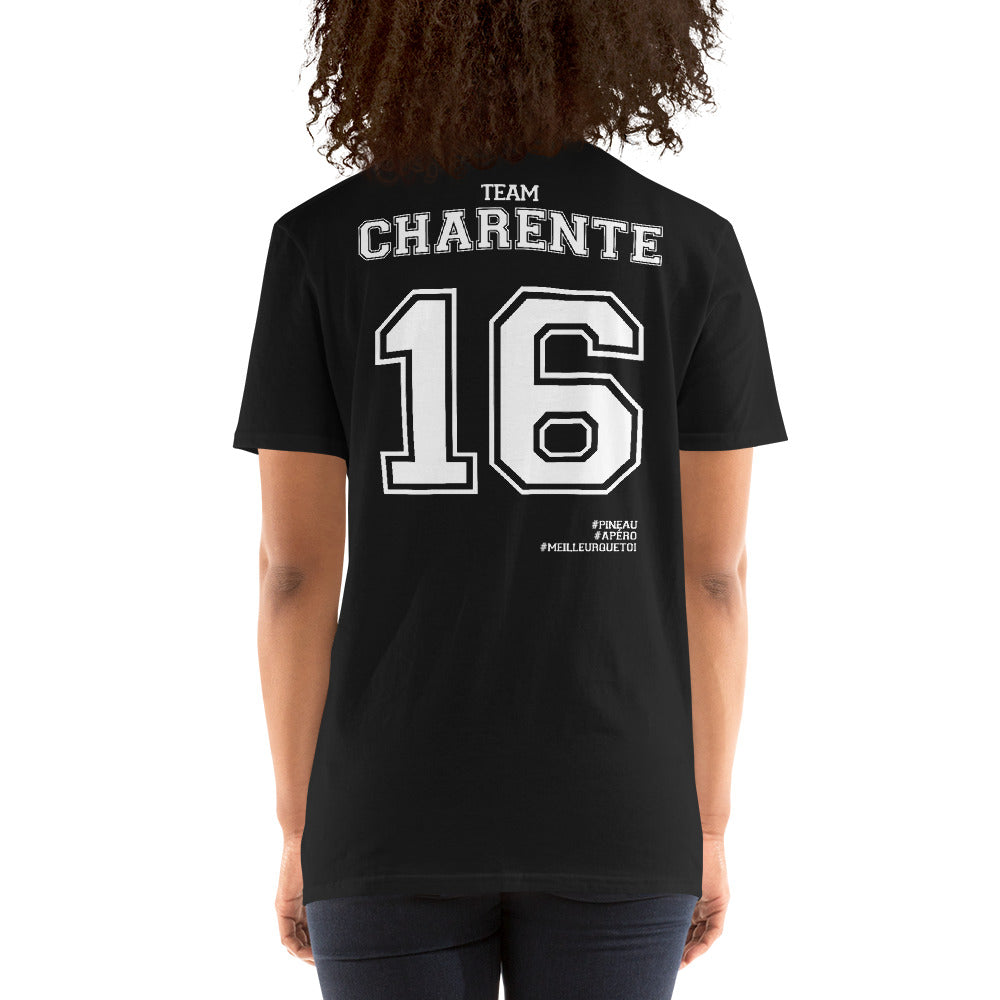T-shirt Charente 16 noir dos - Fierté locale avec humour
