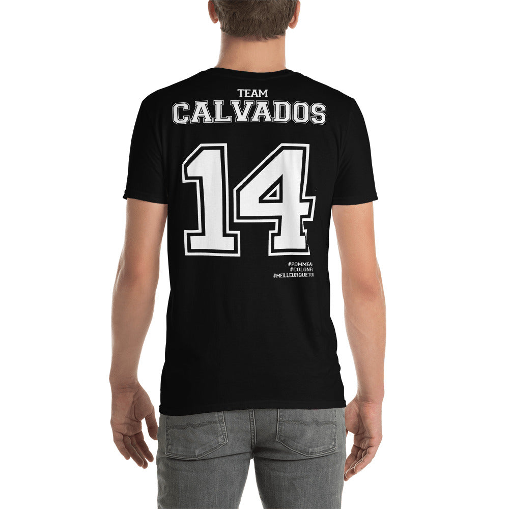 T-shirt Normandie bleu marine - Fierté Calvados avec humour