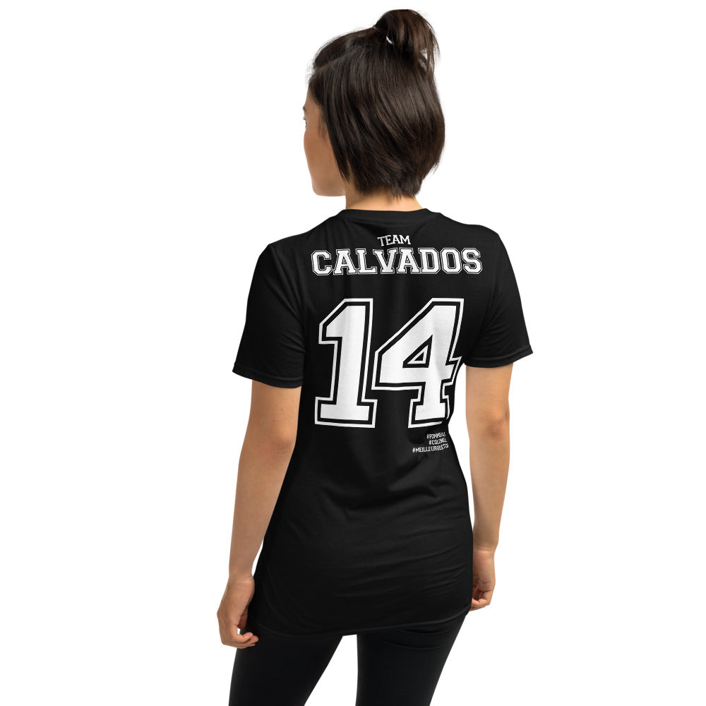 T-shirt Normandie bleu marine dos - Fierté Calvados avec humour