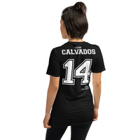 Thumbnail for T-shirt Normandie bleu marine dos - Fierté Calvados avec humour